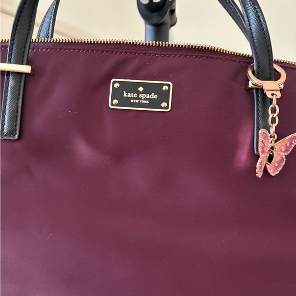 Kate Spade Plum Laptop Bag with Black Handles - Picture 3 of 6